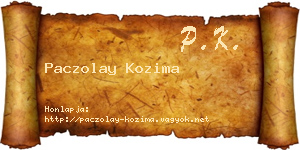 Paczolay Kozima névjegykártya